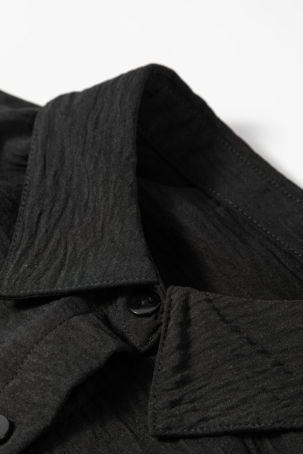 Black Pure Color Patch Pocket Shirt