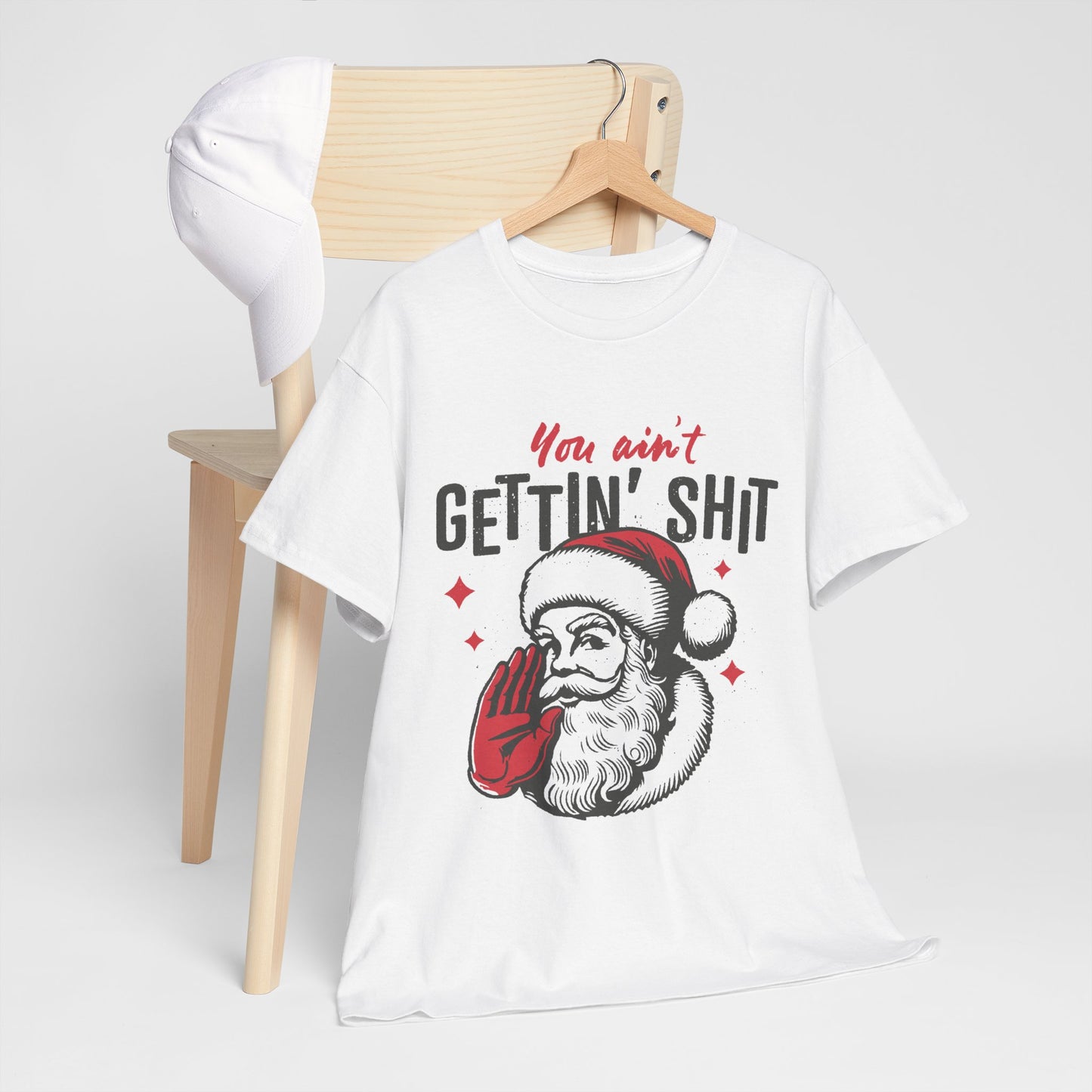 Santa's Sassy Unisex Heavy Cotton Tee, Holiday Humor Shirt, Funny Christmas Gift, Festive Casual Wear, Seasonal Tee, Gift for Him/Her