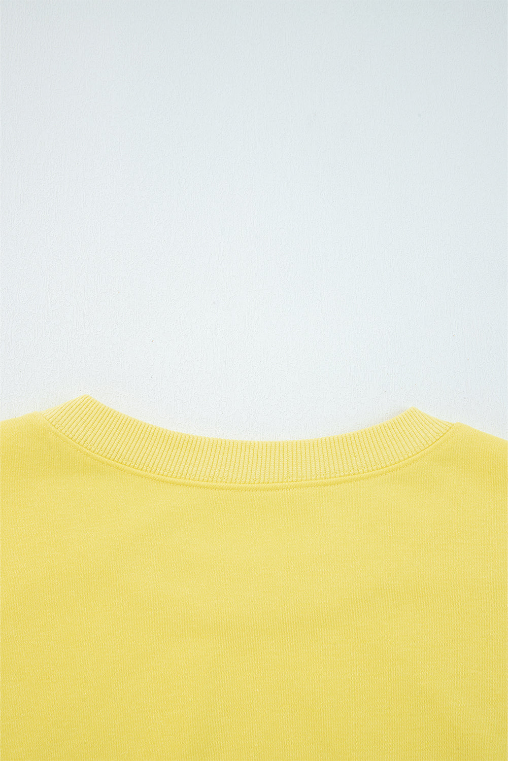 Yellow Cream Drop Shoulder Puff Sleeve Crop Pullover Drawstring Wide Leg Pants Set