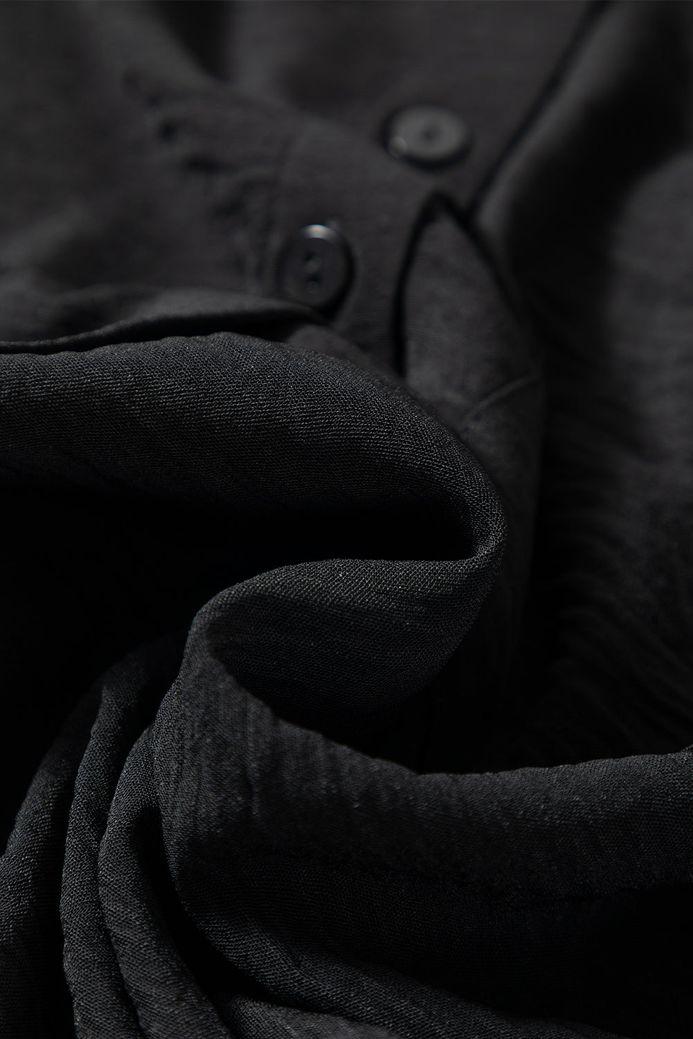 Black Pure Color Patch Pocket Shirt