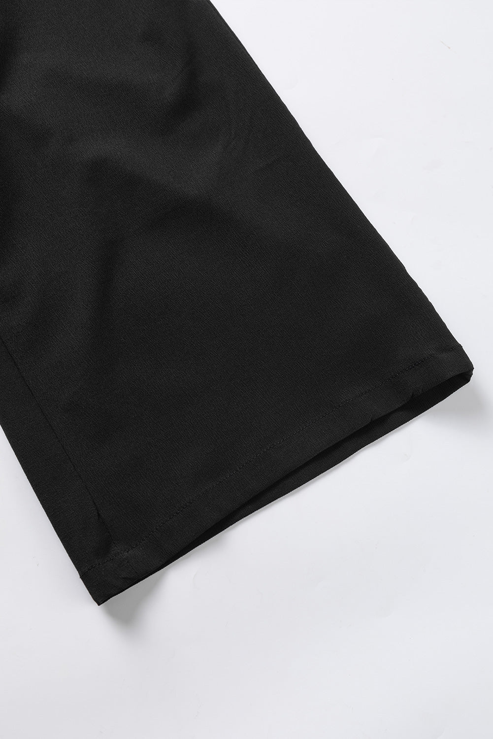 Black High Waisted Tie Front Side Pocket Wide Leg Flowy Casual Pants