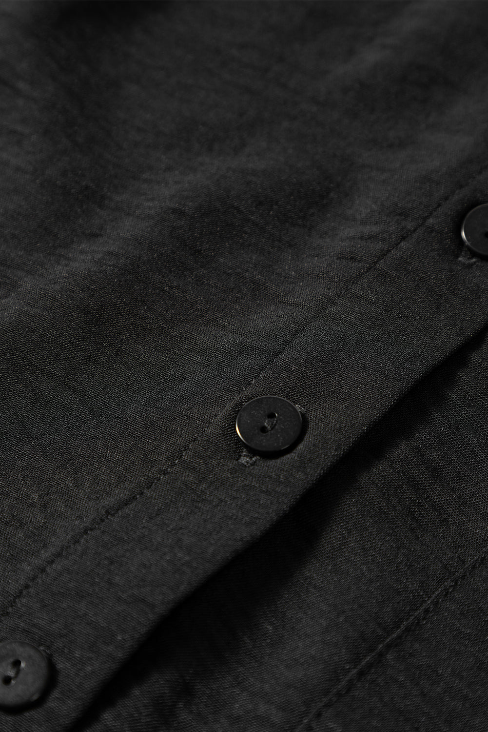 Black Pure Color Patch Pocket Shirt