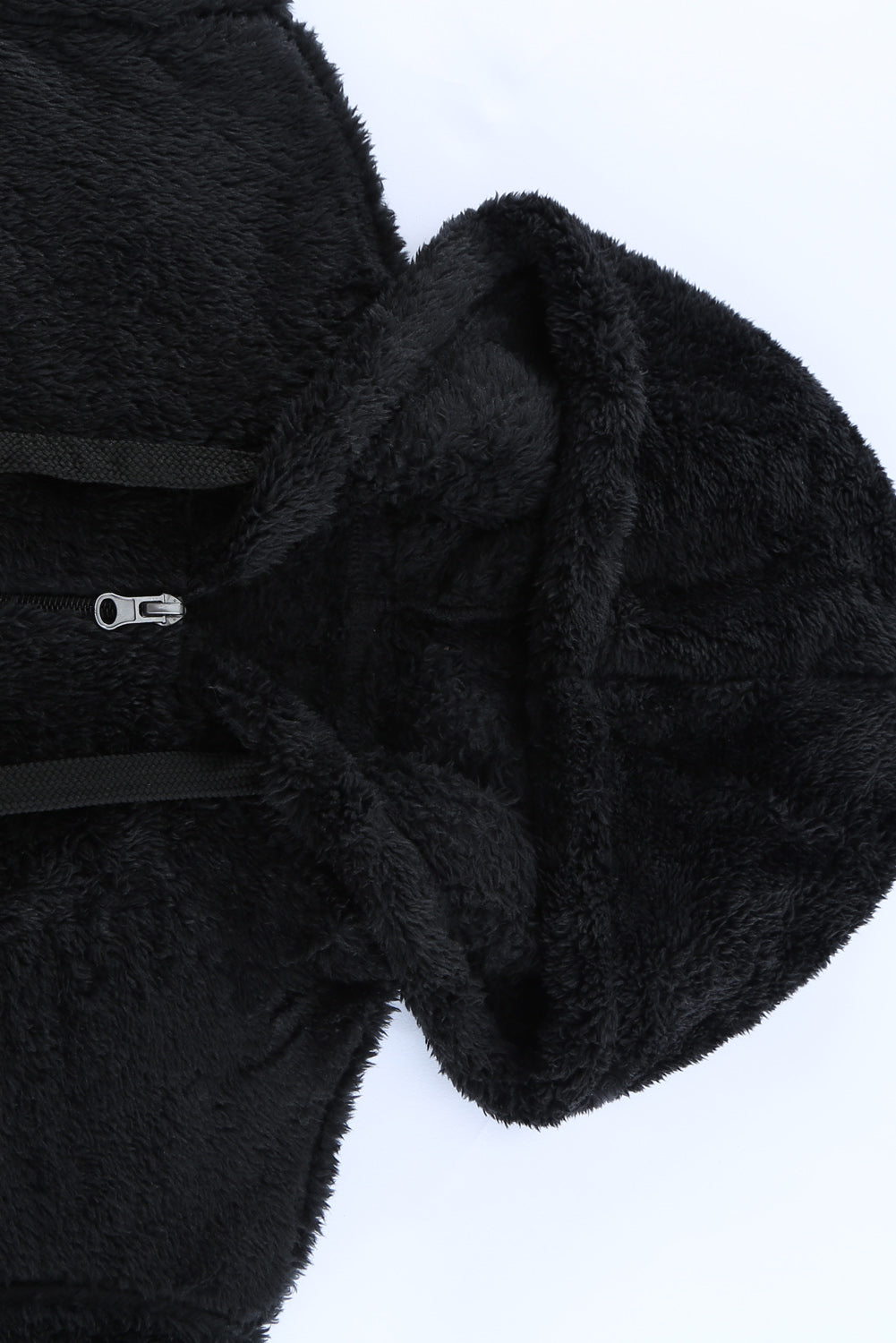 Black Warm Furry Pullover Hoodie