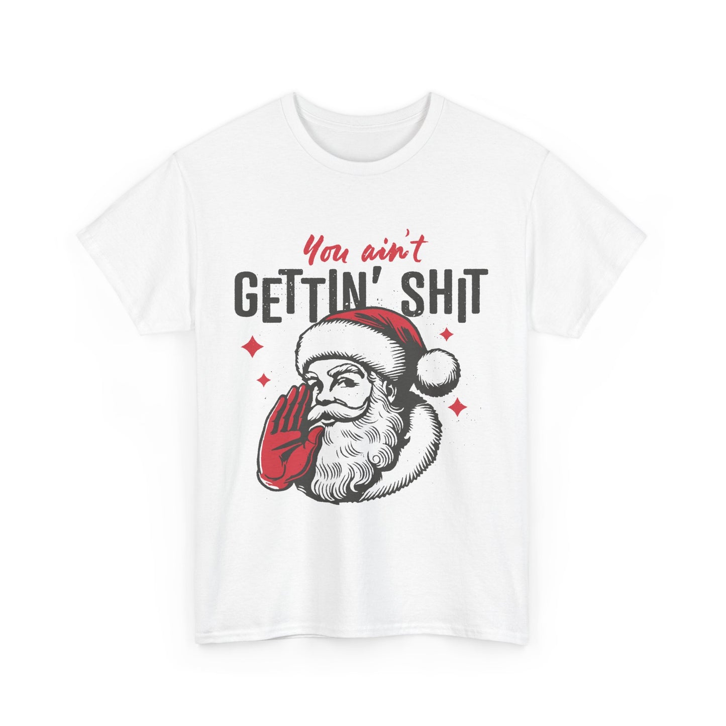 Santa's Sassy Unisex Heavy Cotton Tee, Holiday Humor Shirt, Funny Christmas Gift, Festive Casual Wear, Seasonal Tee, Gift for Him/Her