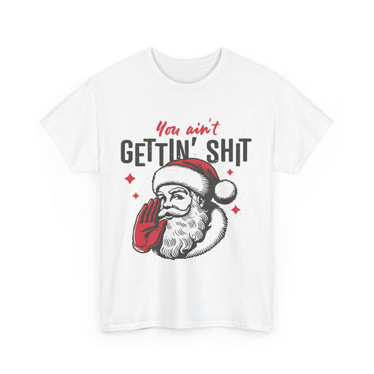 Santa's Sassy Unisex Heavy Cotton Tee, Holiday Humor Shirt, Funny Christmas Gift, Festive Casual Wear, Seasonal Tee, Gift for Him/Her