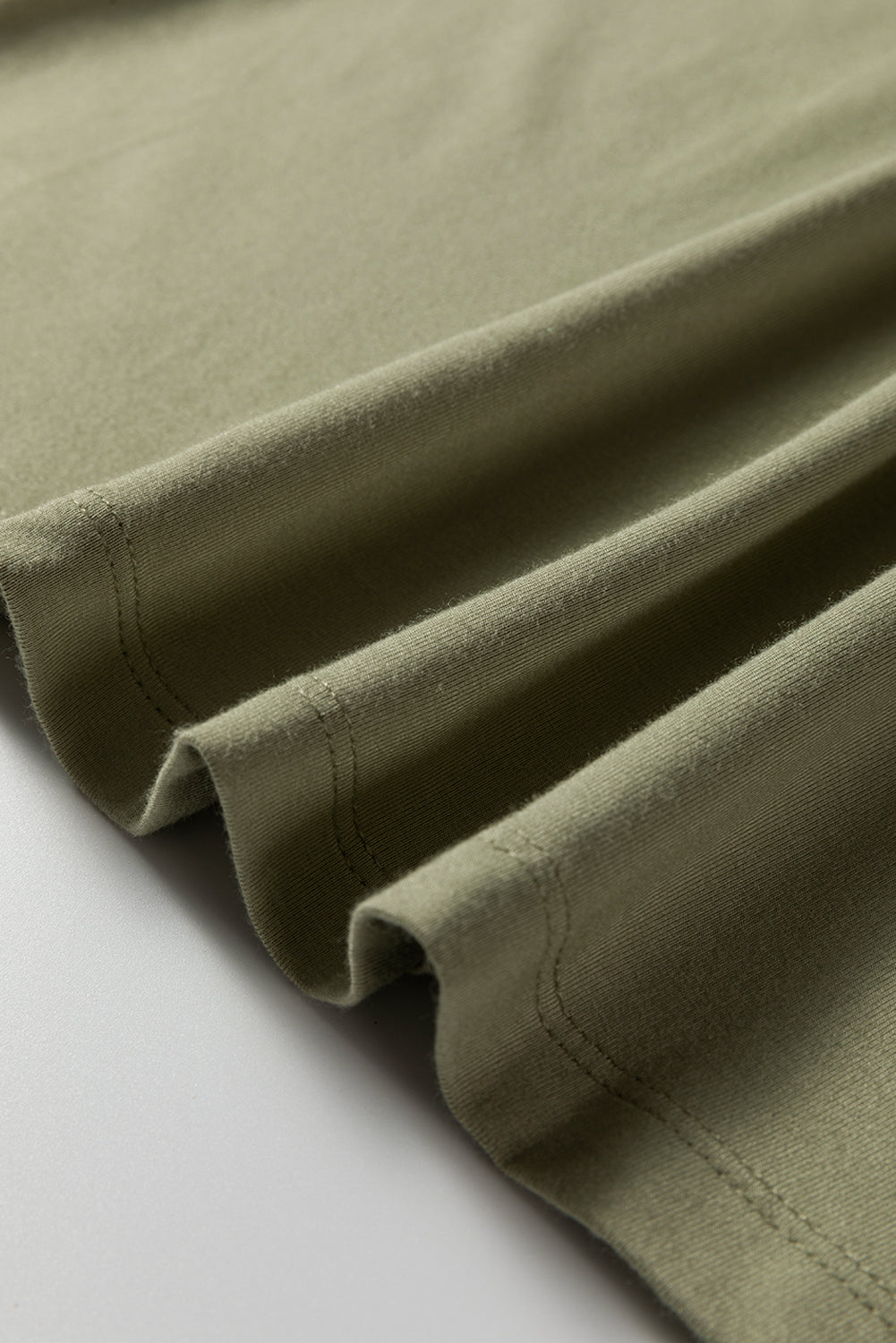 Laurel Green Solid Color Long Sleeve Fitted Top