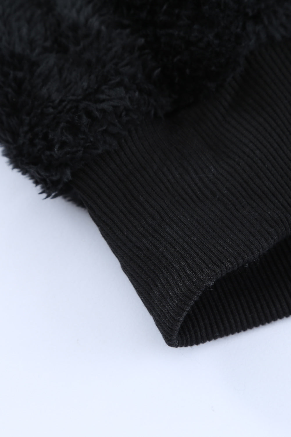 Black Warm Furry Pullover Hoodie
