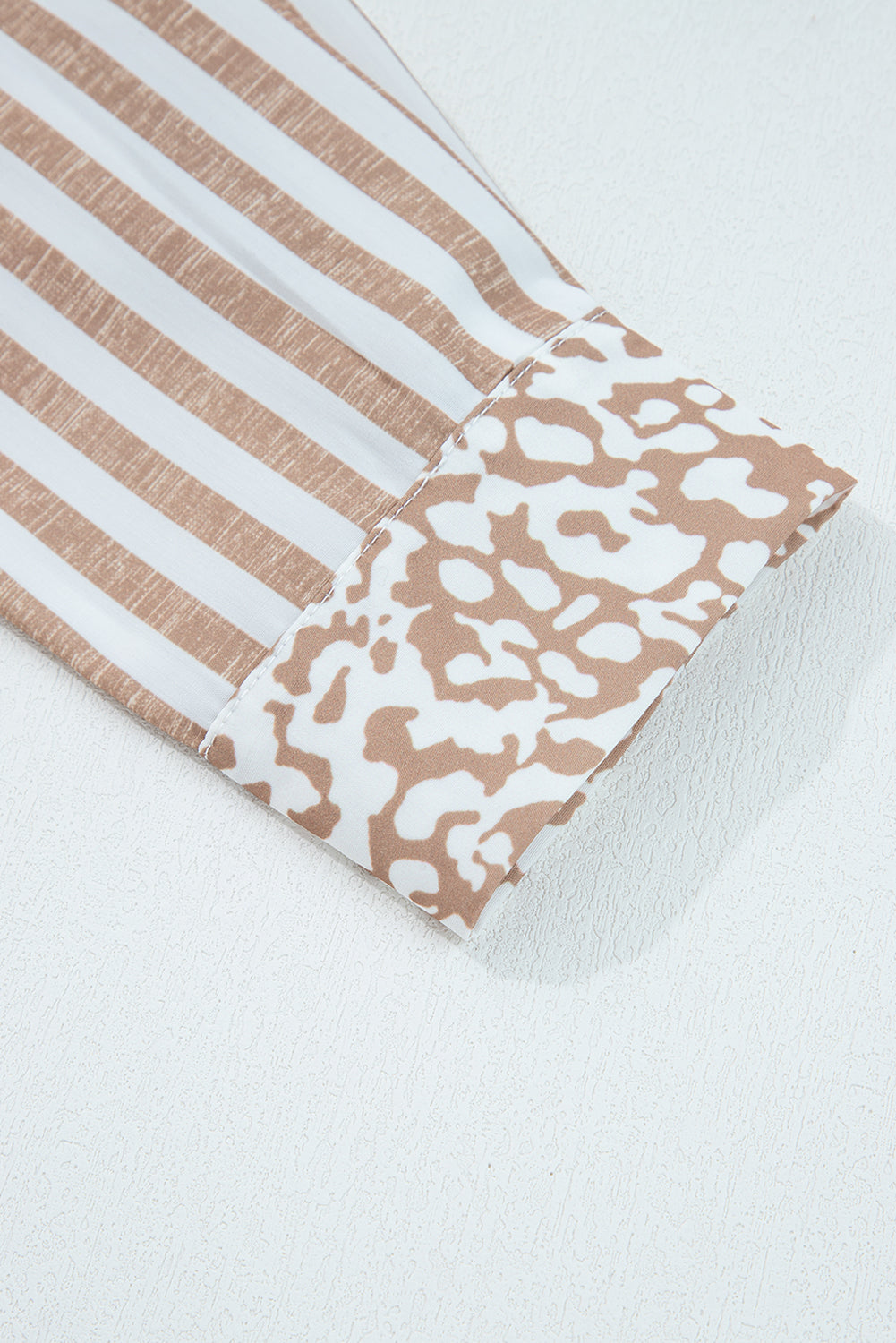 Khaki Leopard Striped Western Casual Shirt