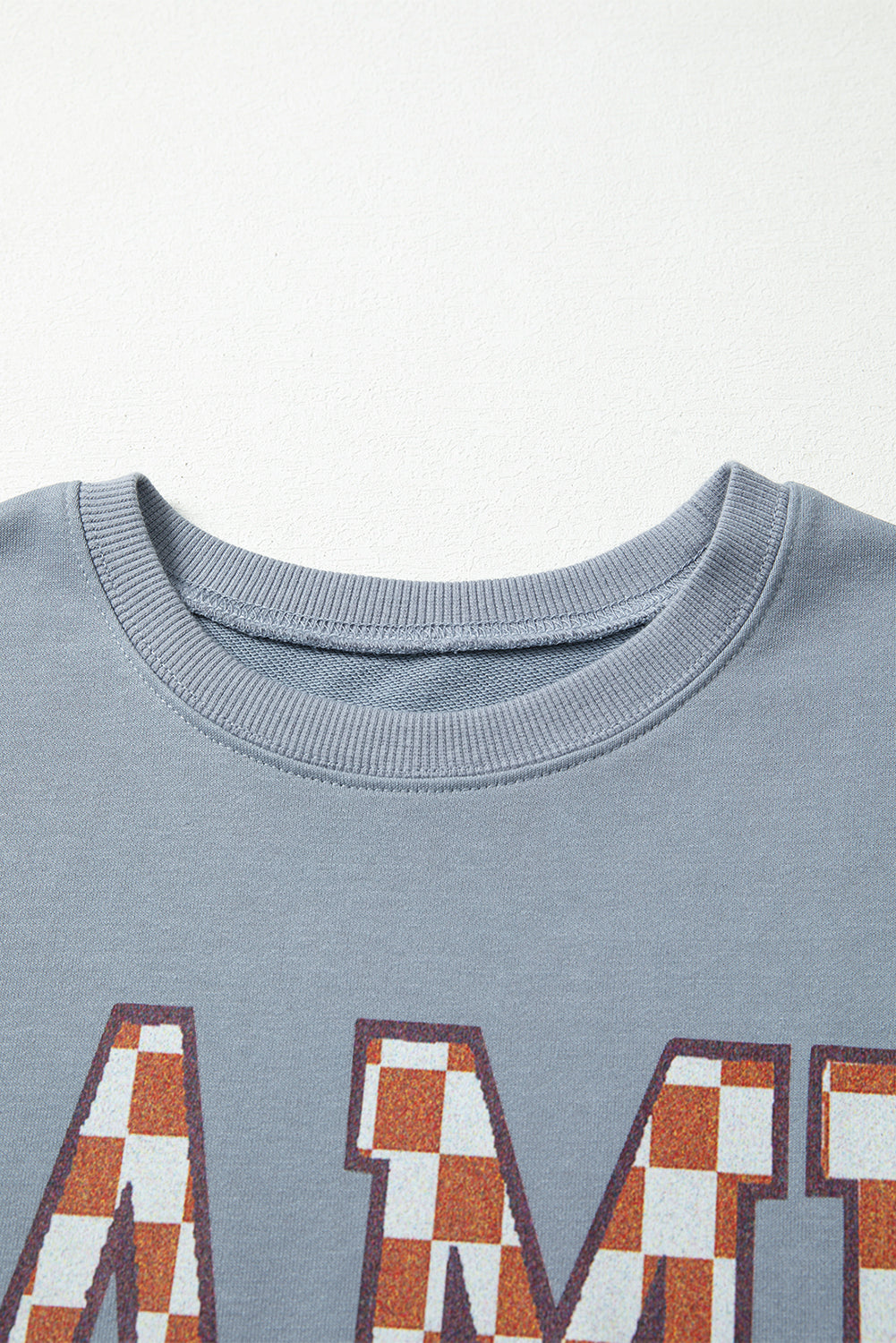 Sleet GAME DAY Checkered Letter Graphic Oversize Sweatshirt