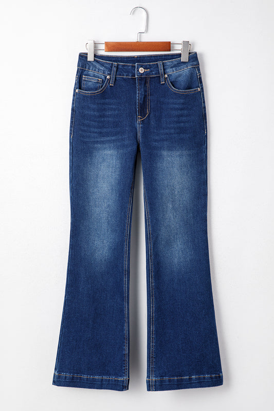 Sail Blue Western Stitch Patched Pocket Bootcut Jeans