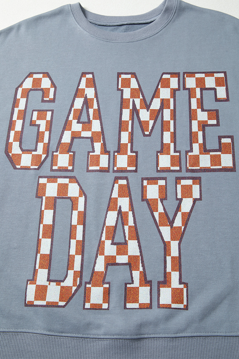 Sleet GAME DAY Checkered Letter Graphic Oversize Sweatshirt