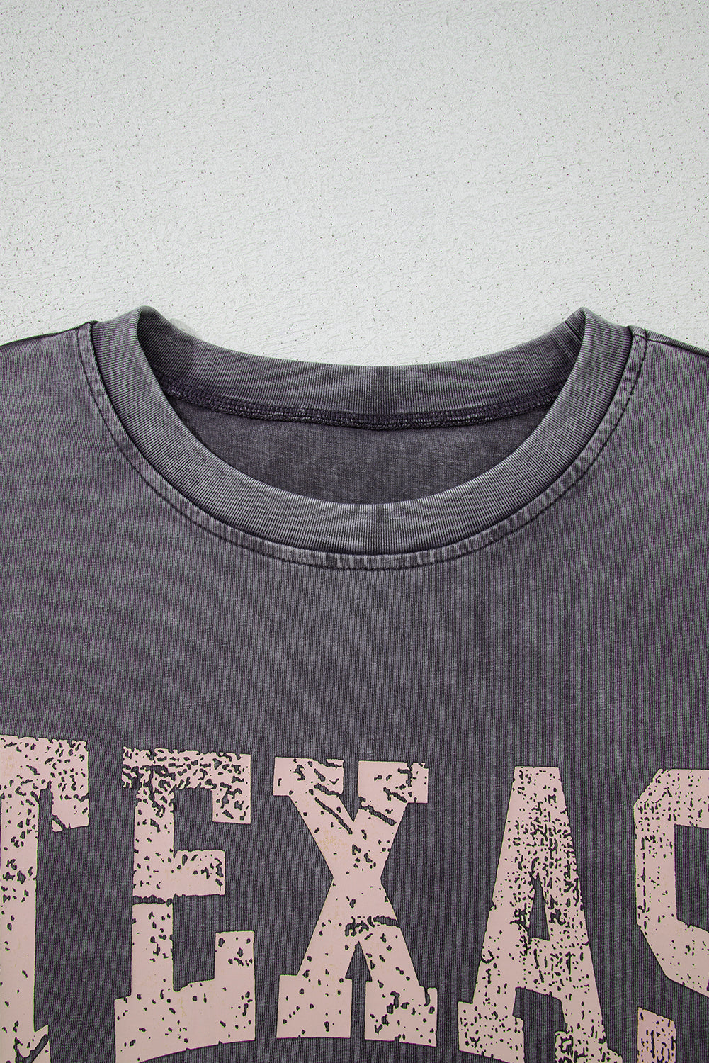 Medium Grey TEXAS Steer Head Graphic Mineral Wash Oversized T Shirt