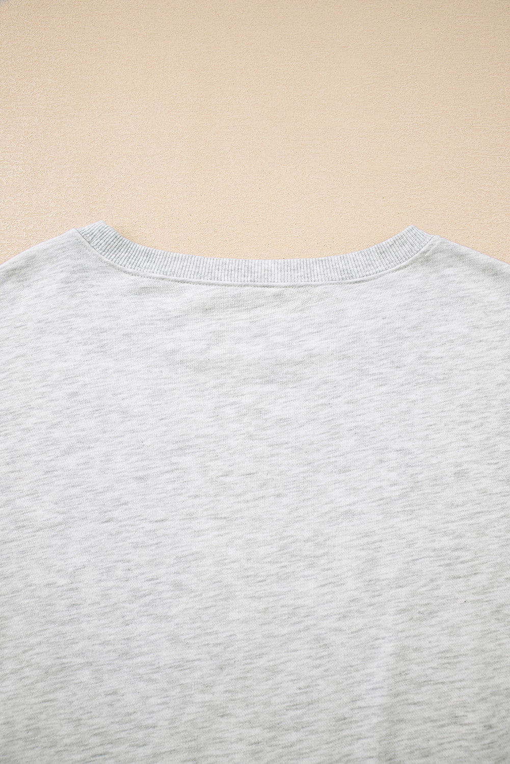 Light Grey Faded Varsity Print Loose Pullover Top