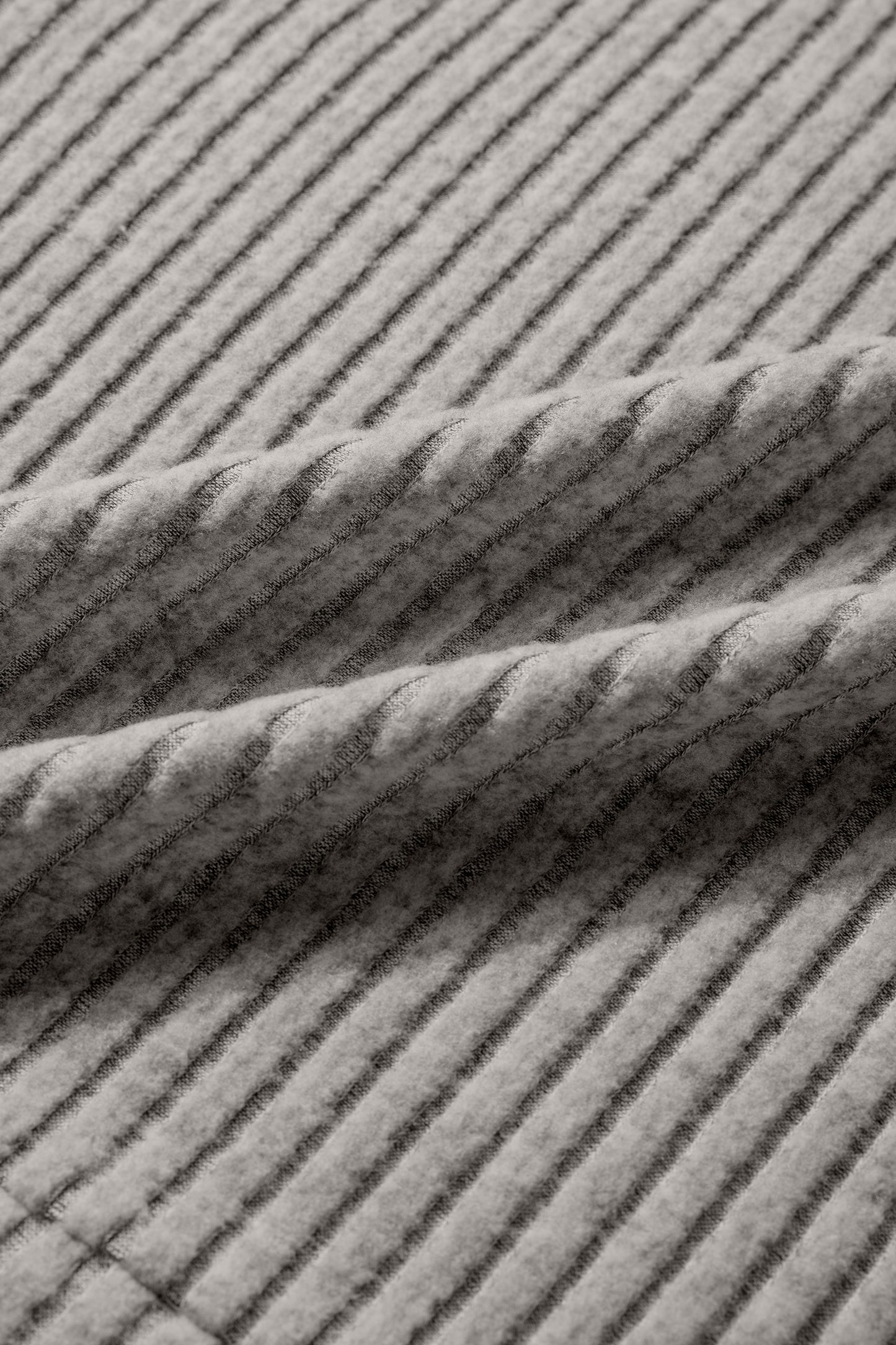 Gray Morn Ribbed High Neck Knitted Pullover Top